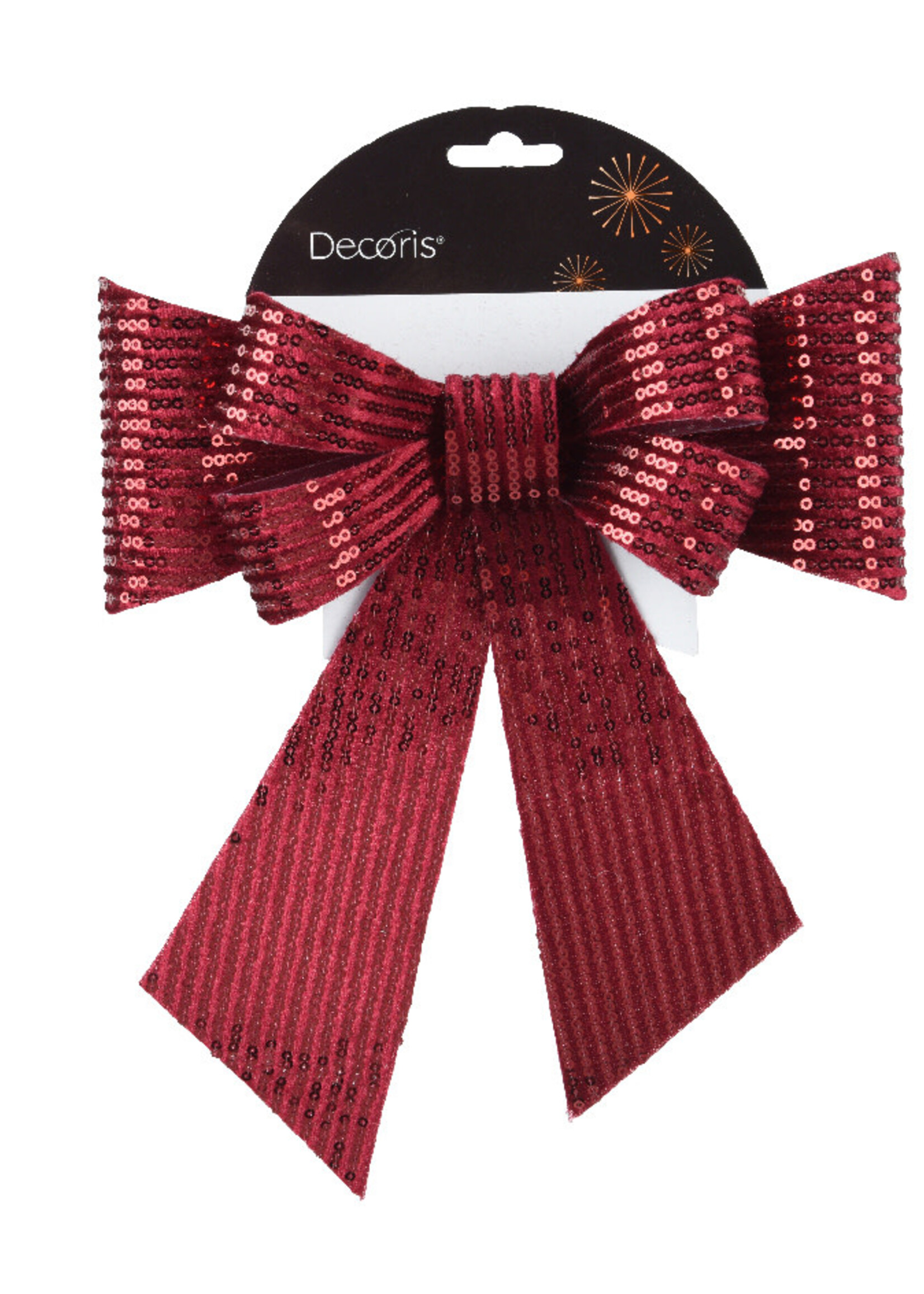 Decoris Red Bow With Sequins 17cm