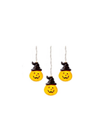 Premier Pumpkins With Witches Hat 10 LED Warm White Lights