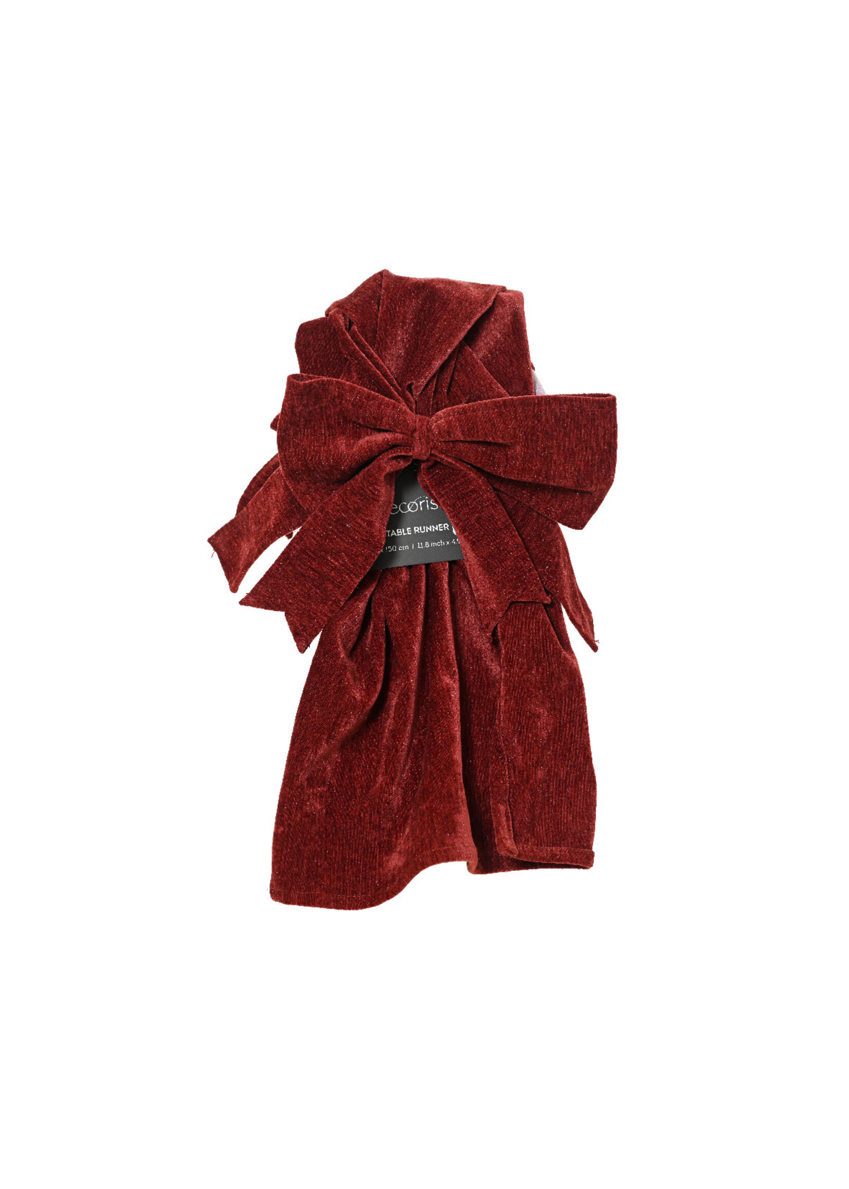 Decoris Red Velvet Bow Table Runner 140cm