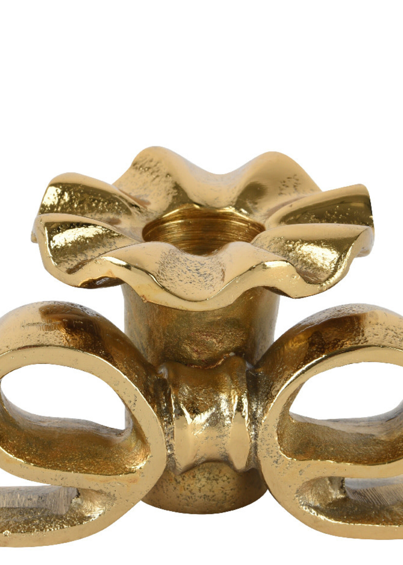 Decoris Gold Bow Dinner Candle Holder