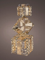 Lumineo Stacked Light Up Parcels Gold Warm White 600 LEDs 73cm