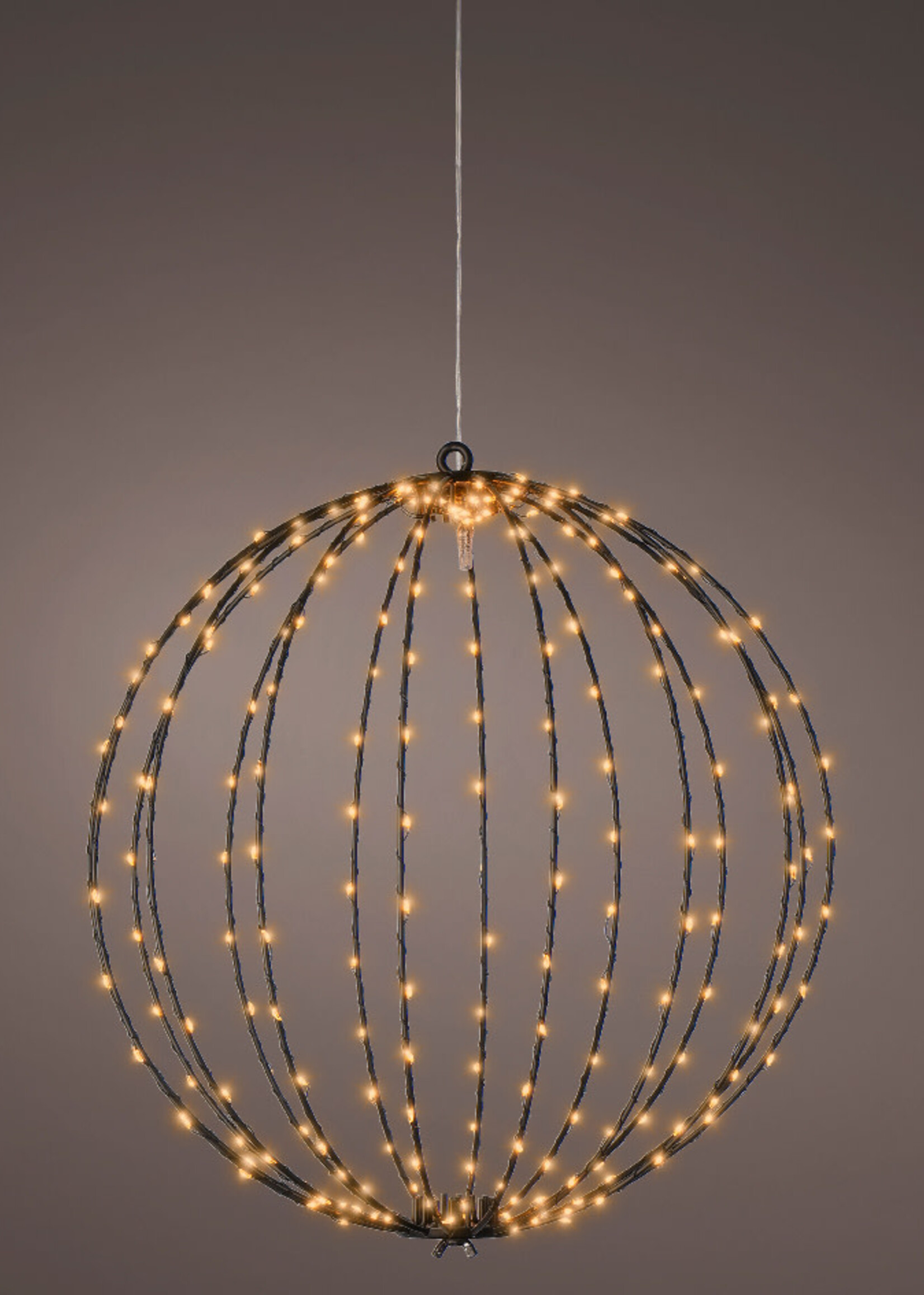 Lumineo Light Up Black Wire Globe - Classic Warm 38cm 240 LED