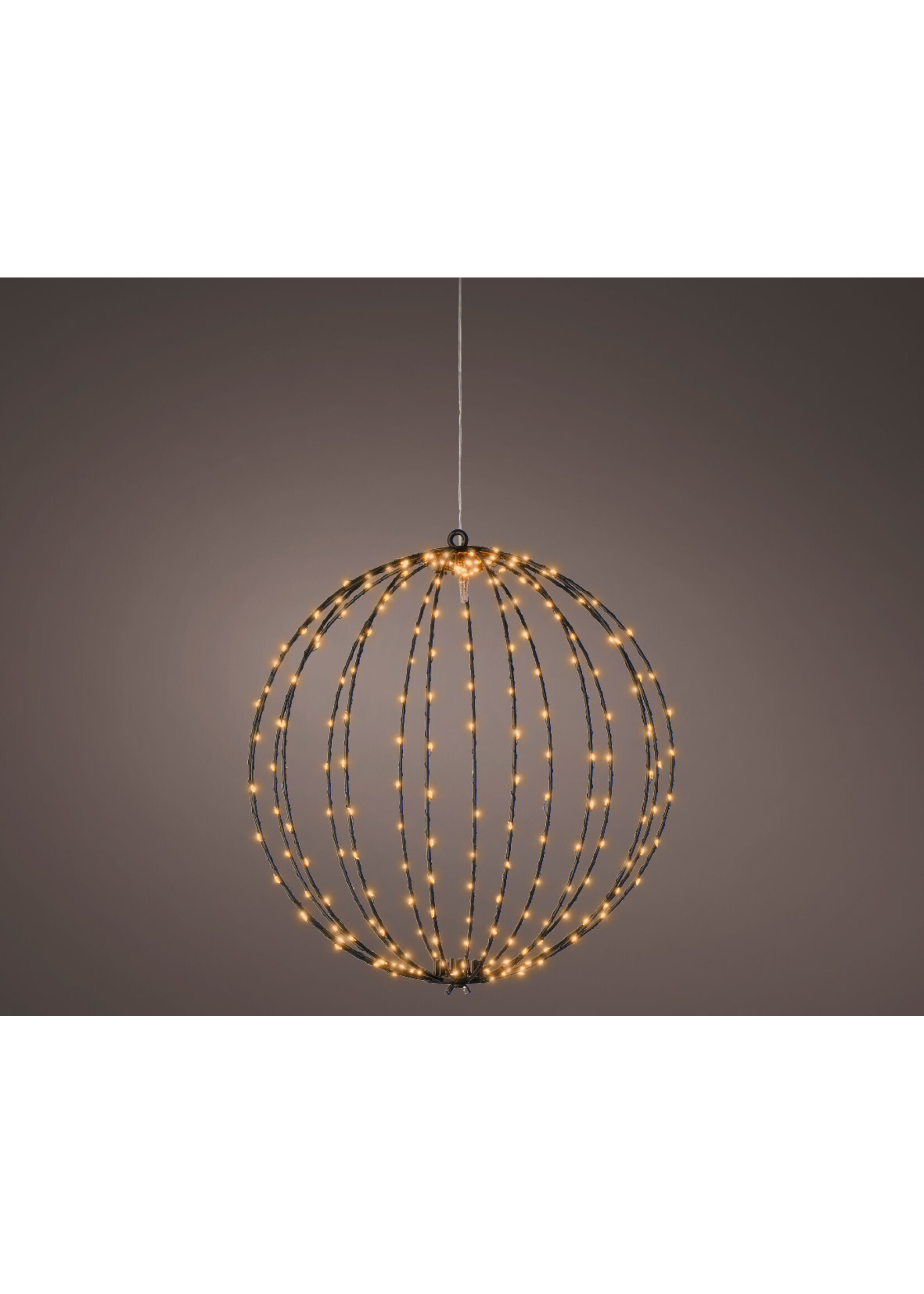 Lumineo Light Up Black Wire Globe - Classic Warm 38cm 240 LED