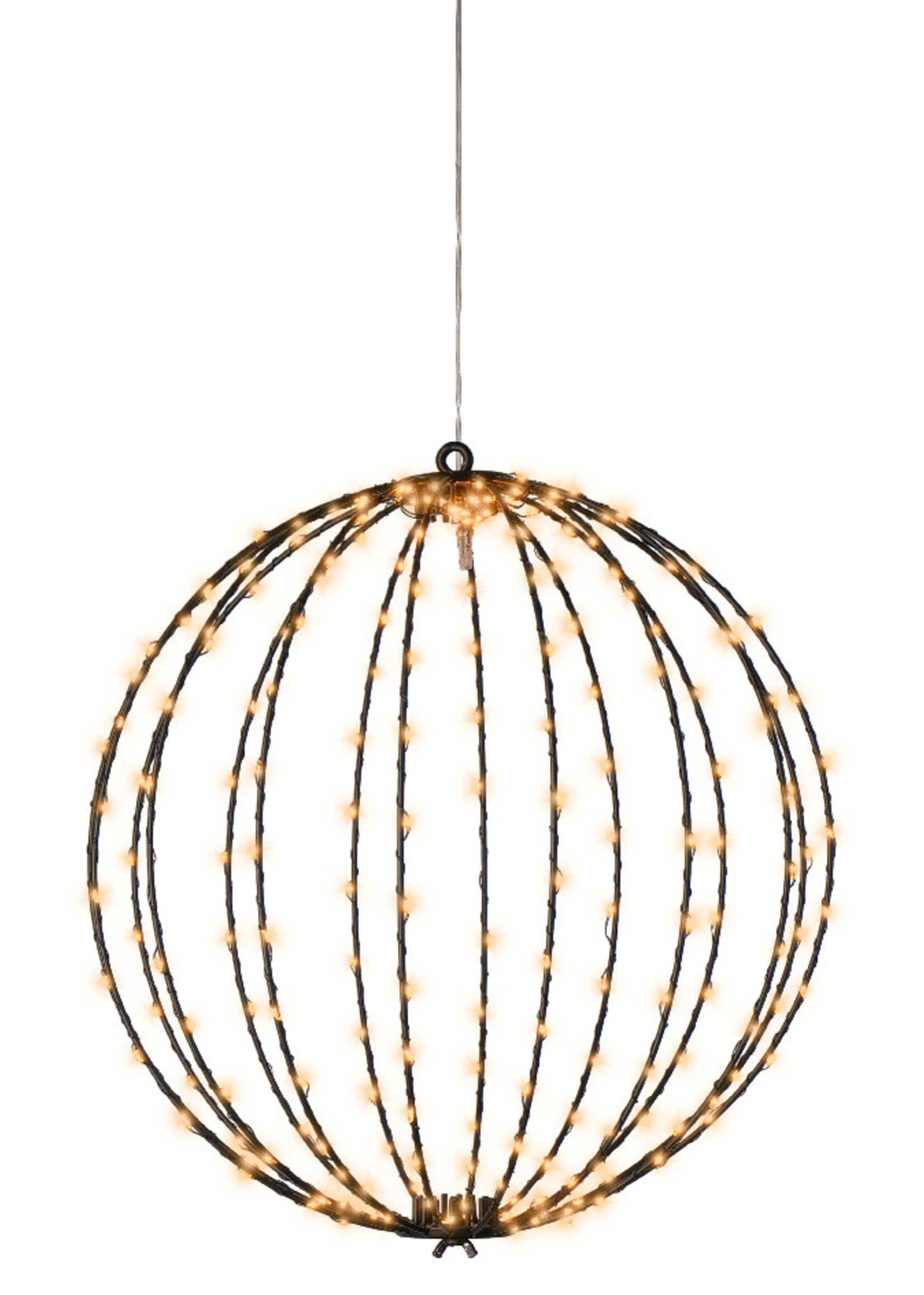 Lumineo Light Up Black Wire Globe - Classic Warm 38cm 240 LED