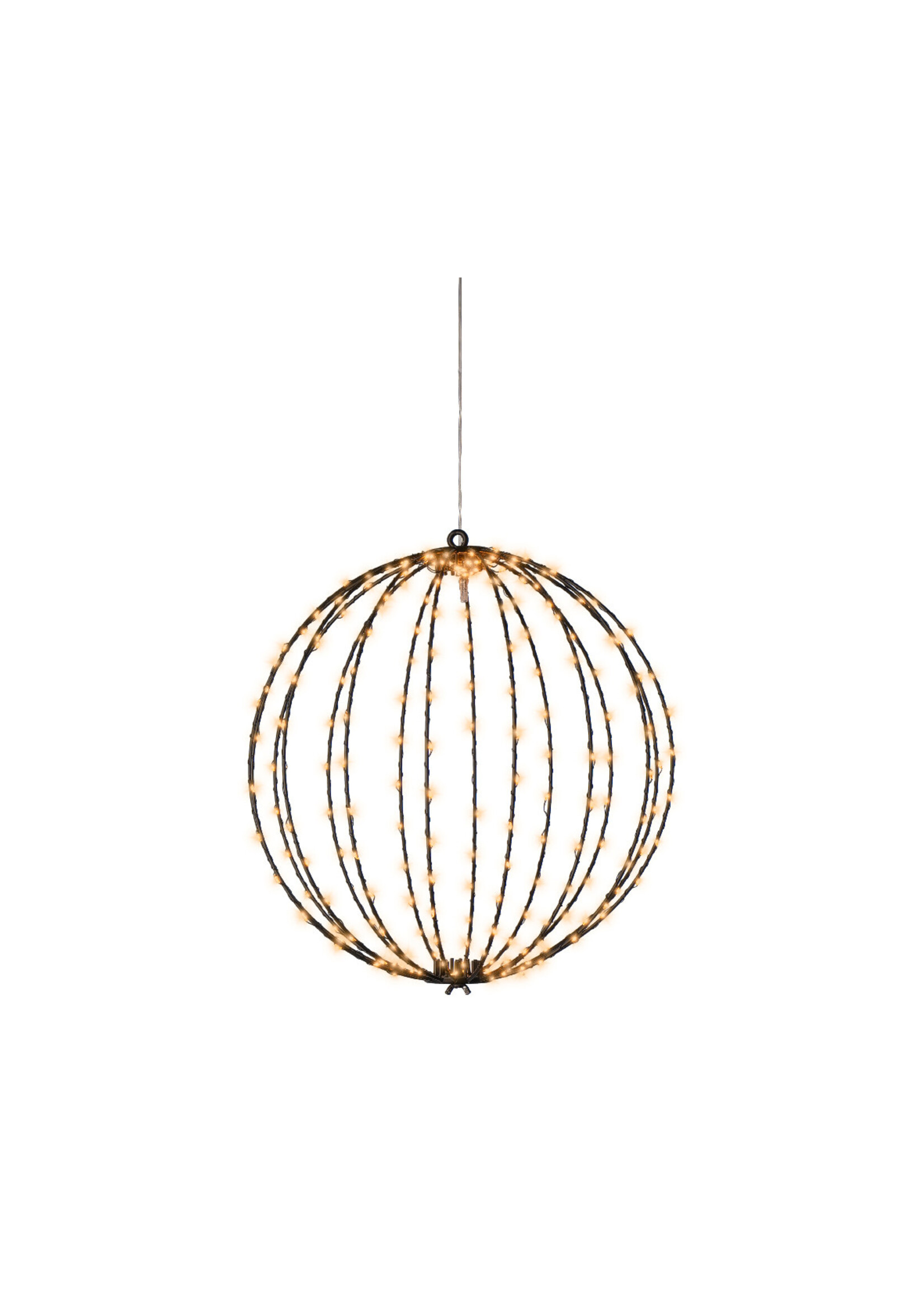 Lumineo Light Up Black Wire Globe - Classic Warm 38cm 240 LED