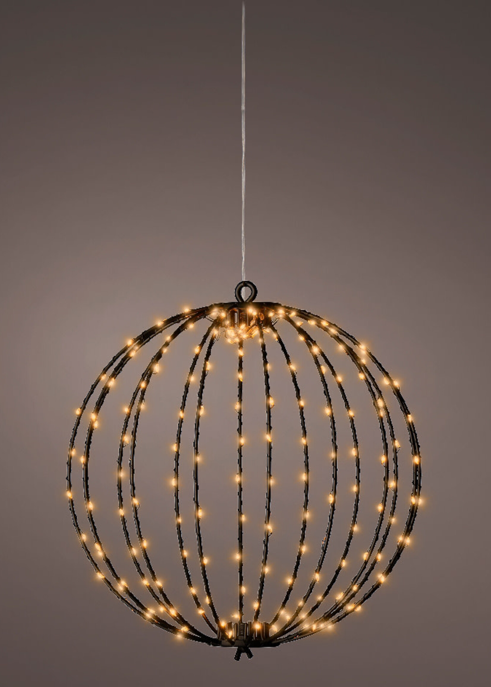 Lumineo Light Up Black Wire Globe - Classic Warm  28cm 192 LED