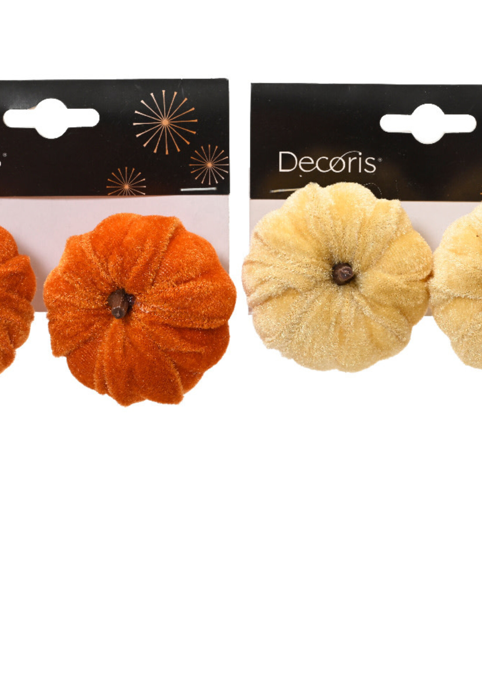 Decoris Clip on Pumpkin Velvet feel  - Price is for one colour set