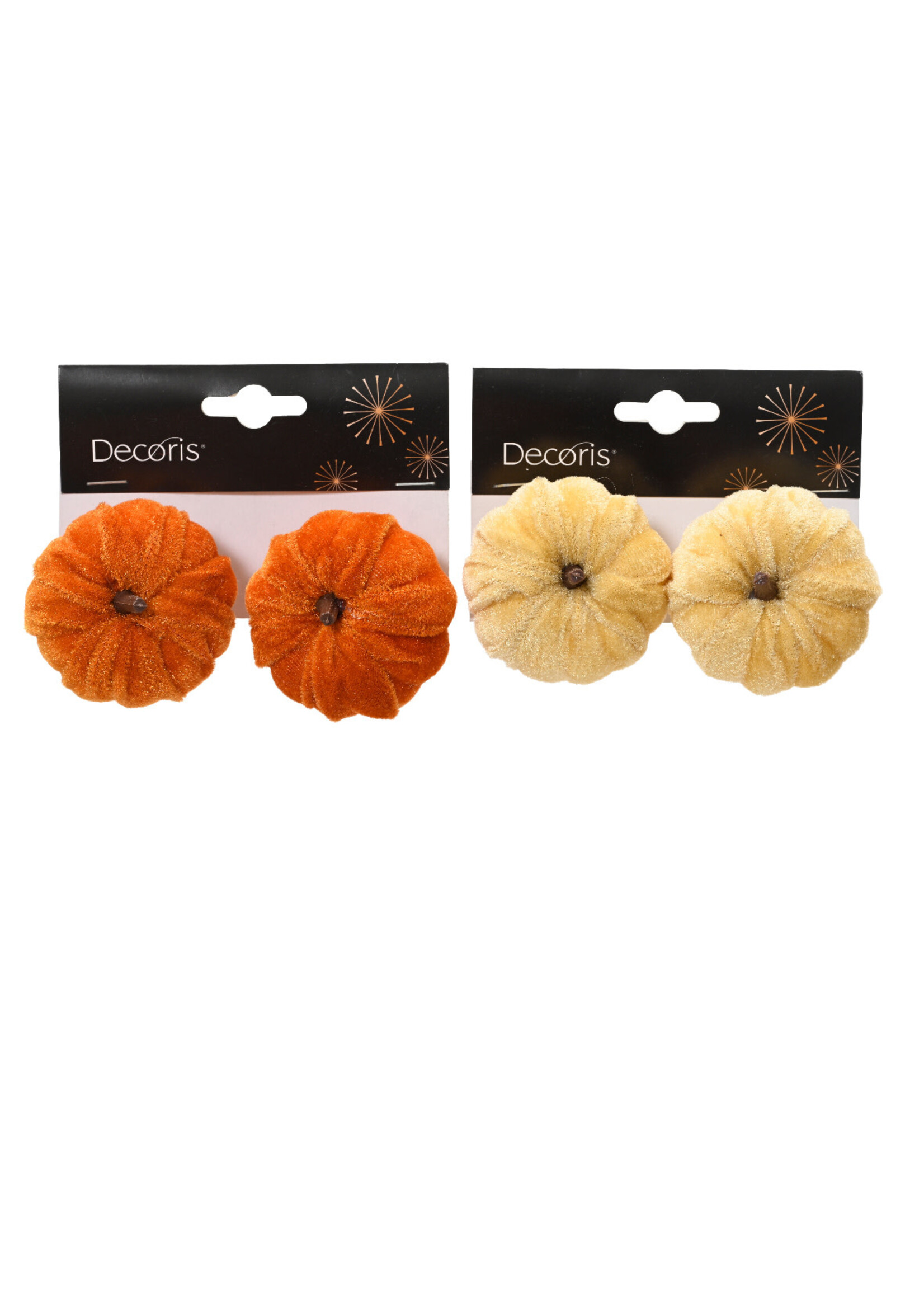 Decoris Clip on Pumpkin Velvet feel  - Price is for one colour set