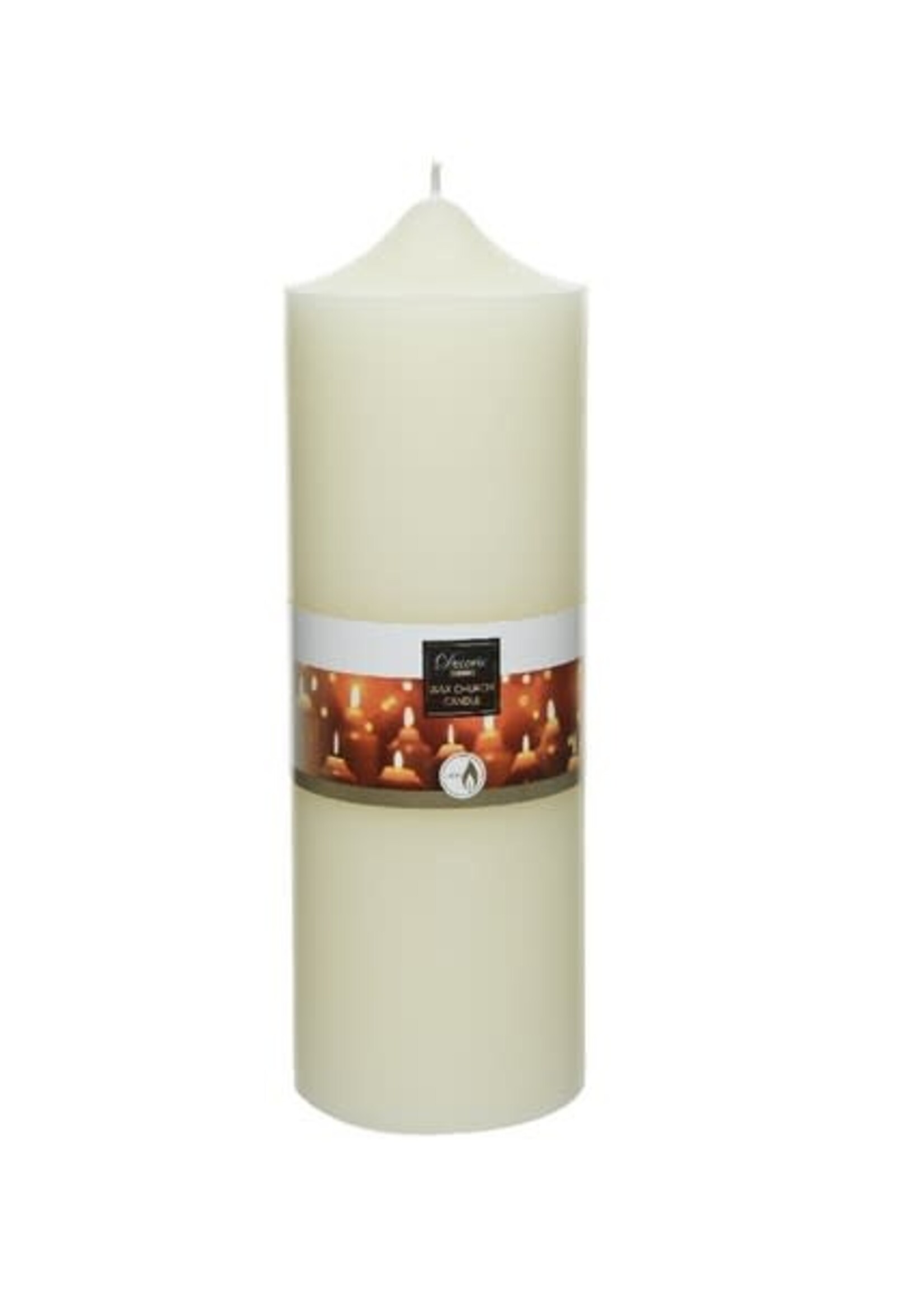Decoris Church Pillar Candle Ivory 10 x 25cm 195Hours