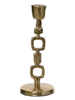 Gold coloured metal Dinner Candle Holder 20cm