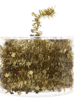 Gold coloured Tinsel Garland With Stars 7m x 3cm