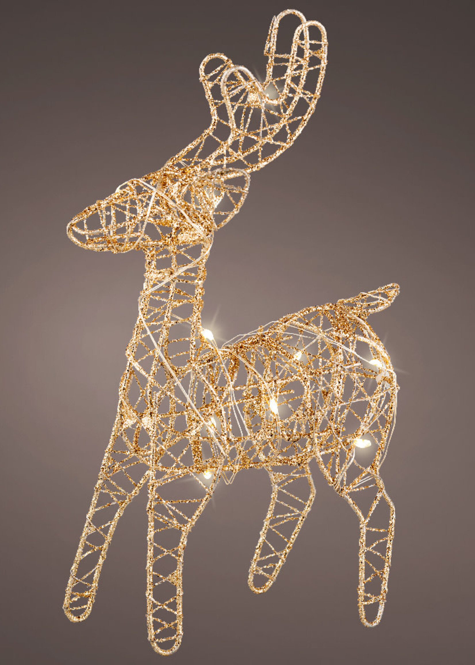 Lumineo Mini Wire Reindeer With LEDS Battery Indoor L.5cm W.12cm H.21cm