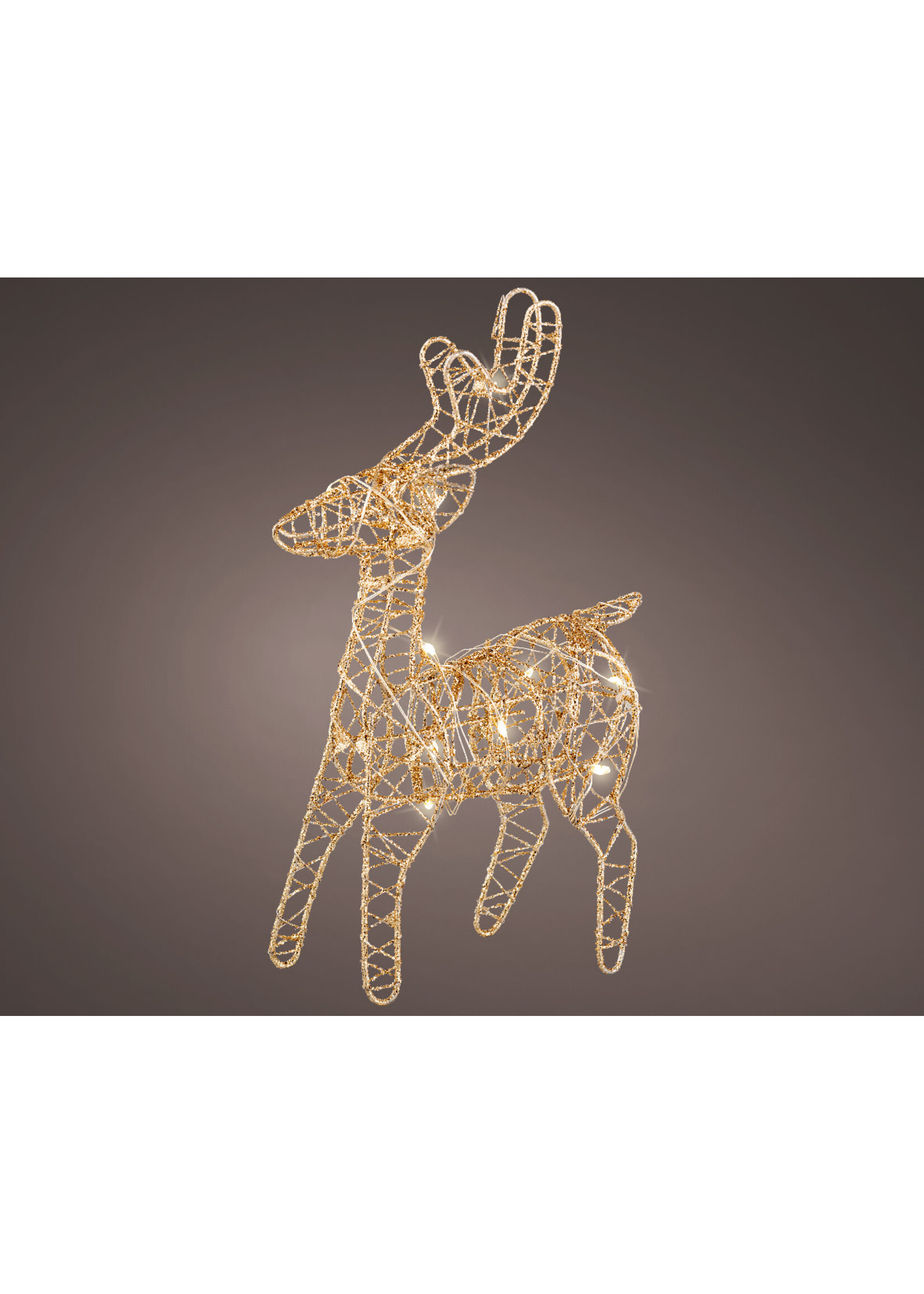 Lumineo Mini Wire Reindeer With Warm White LEDS Battery Indoor L.5cm W.12cm H.21cm
