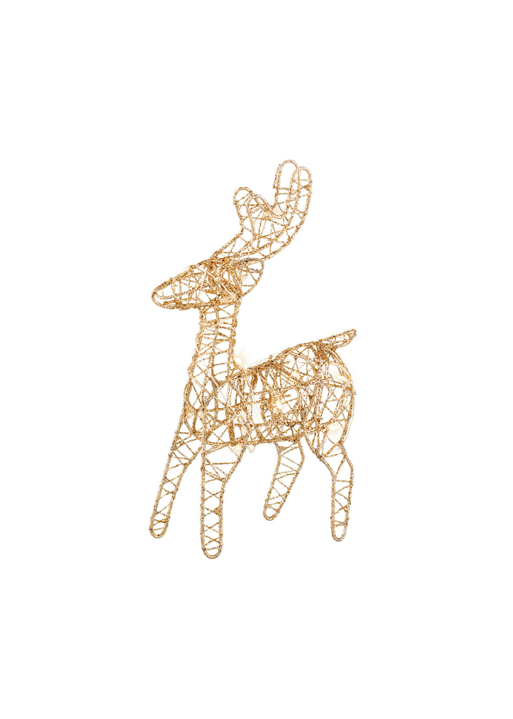 Lumineo Mini Wire Reindeer With Warm White LEDS Battery Indoor L.5cm W.12cm H.21cm