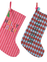 Decoris Stripe or Diamond Fun Stockings - Red, Pink, Blue Price is for one