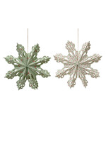 Decoris Paper Snowflake Hanging Decoration 28cm Green or White - Price is for one