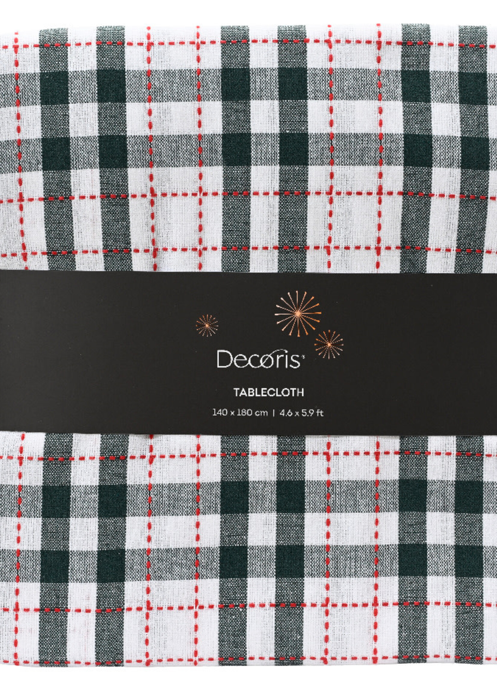 Decoris Table Cloth Checked Green and Red 140x180cm