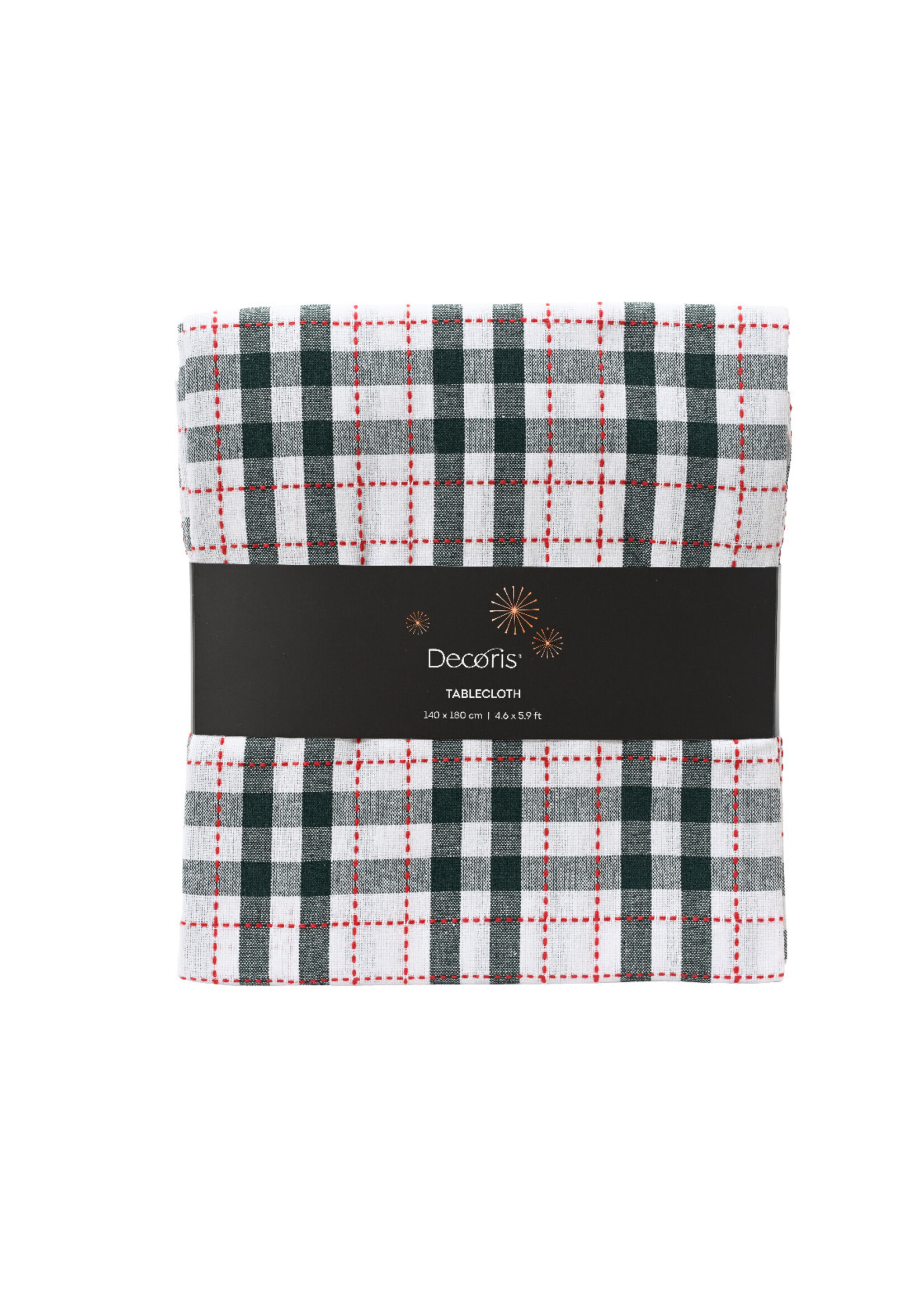 Decoris Table Cloth Checked Green and Red 140x180cm
