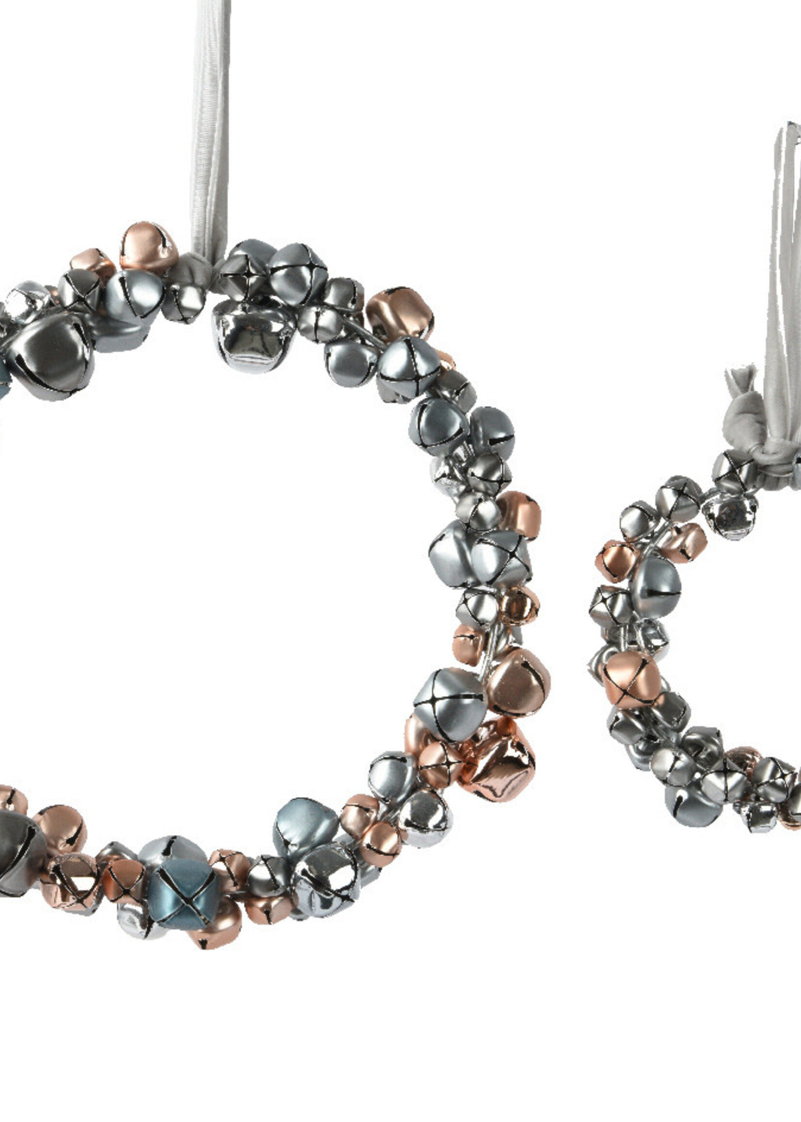 Decoris Bell Wreath Rosegold and Silver - Small 13cm