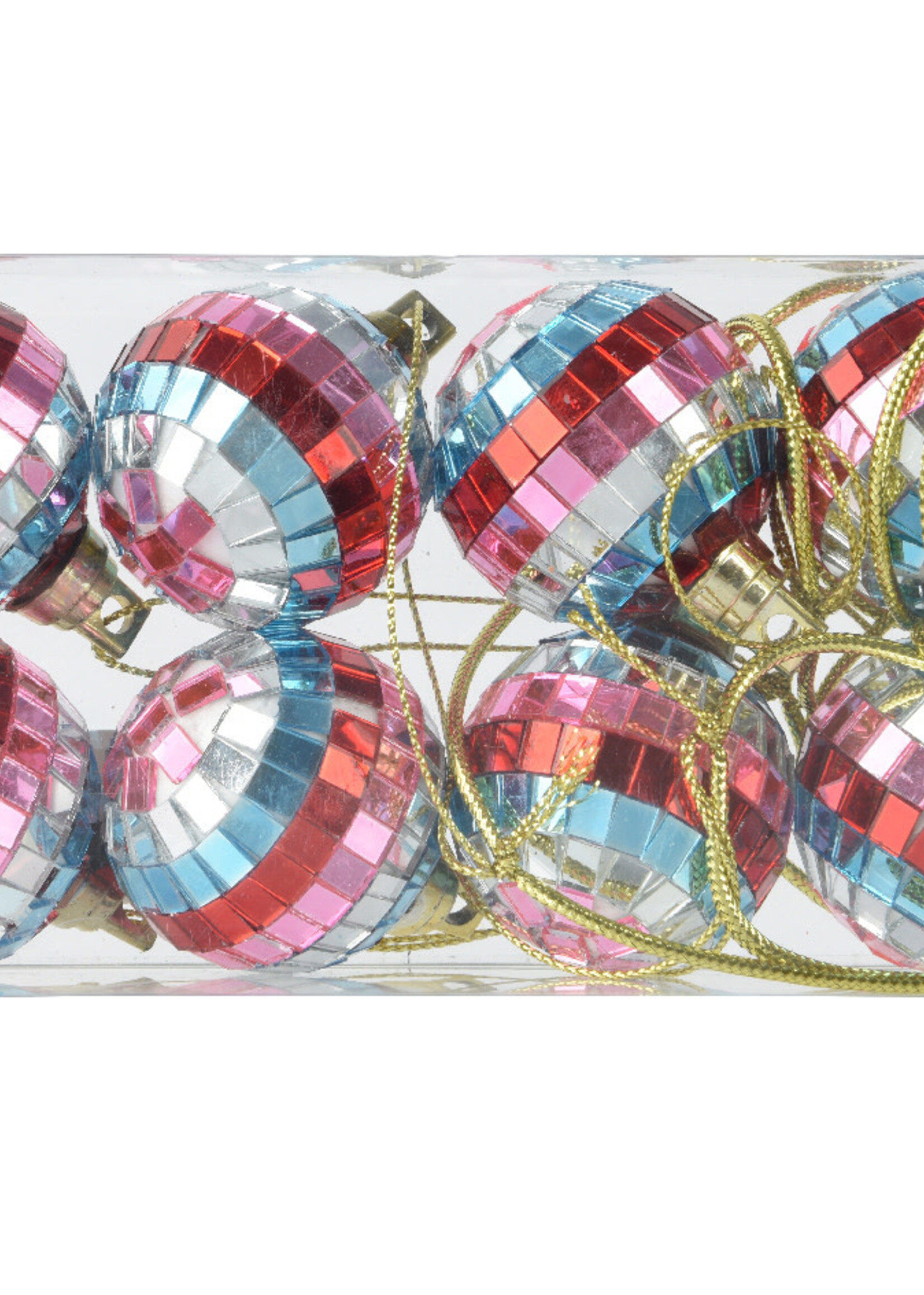 Decoris Rainbow Disco Mirror Ball 8 Pack  L4.00-W8.00-H16.00cm