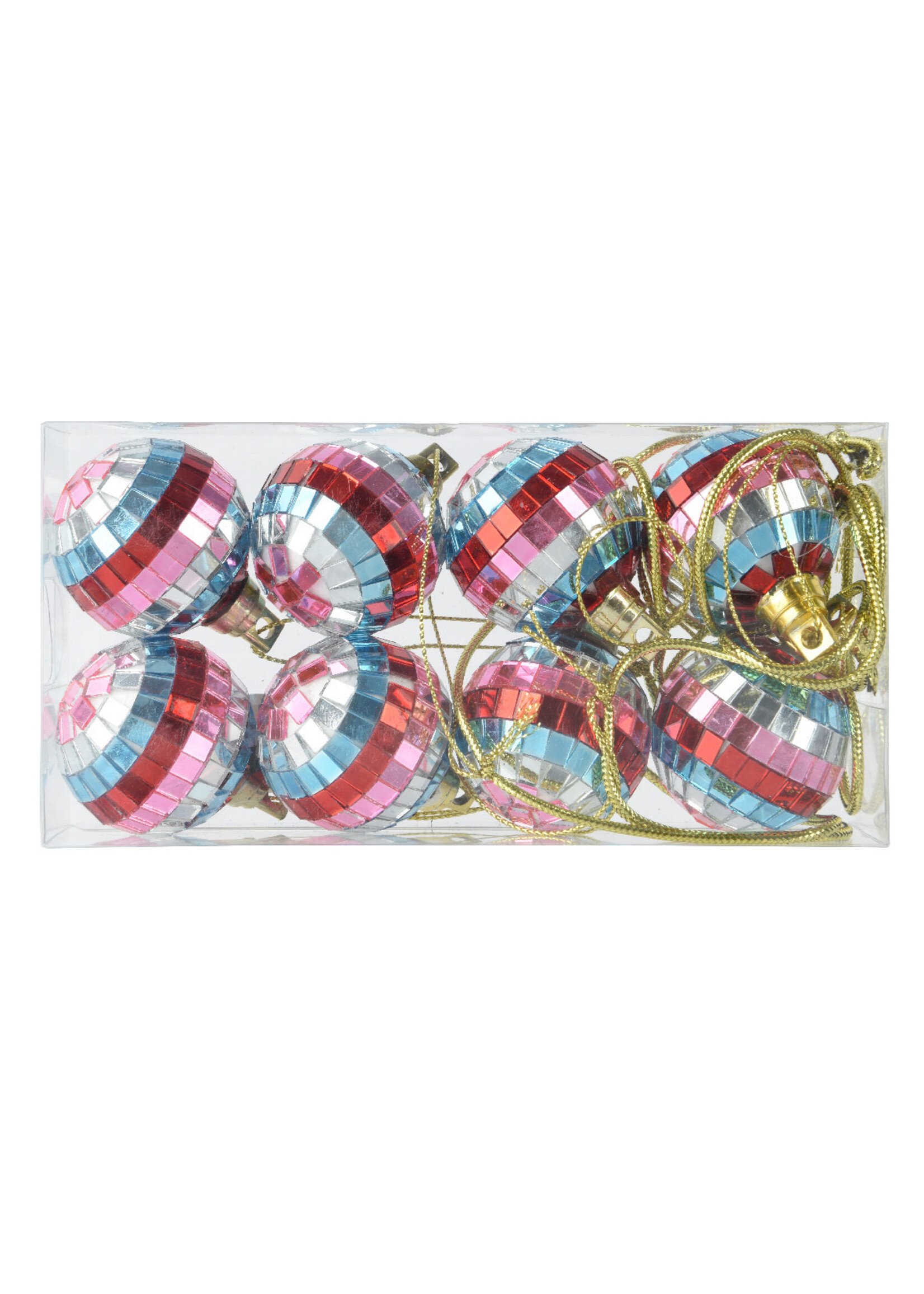 Decoris Rainbow Disco Mirror Ball 8 Pack  L4.00-W8.00-H16.00cm