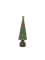 Decoris Glitter Tree With Bows Polyresin 36cm
