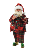Decoris standing santa in tartan with cookies