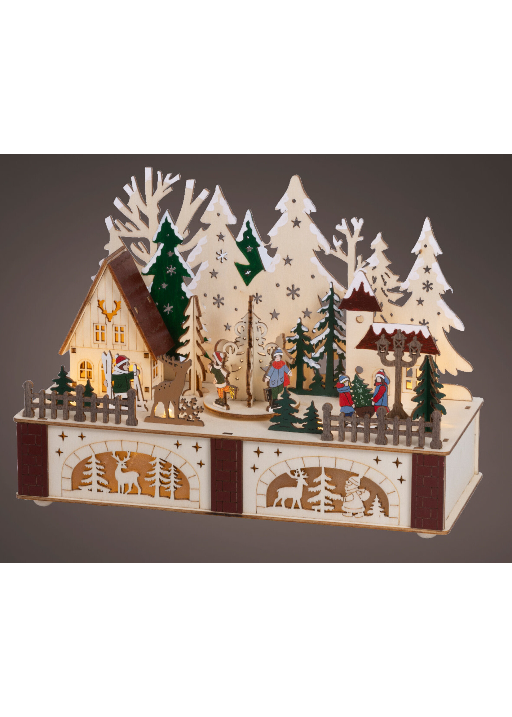 Lumineo Wooden Village Scene