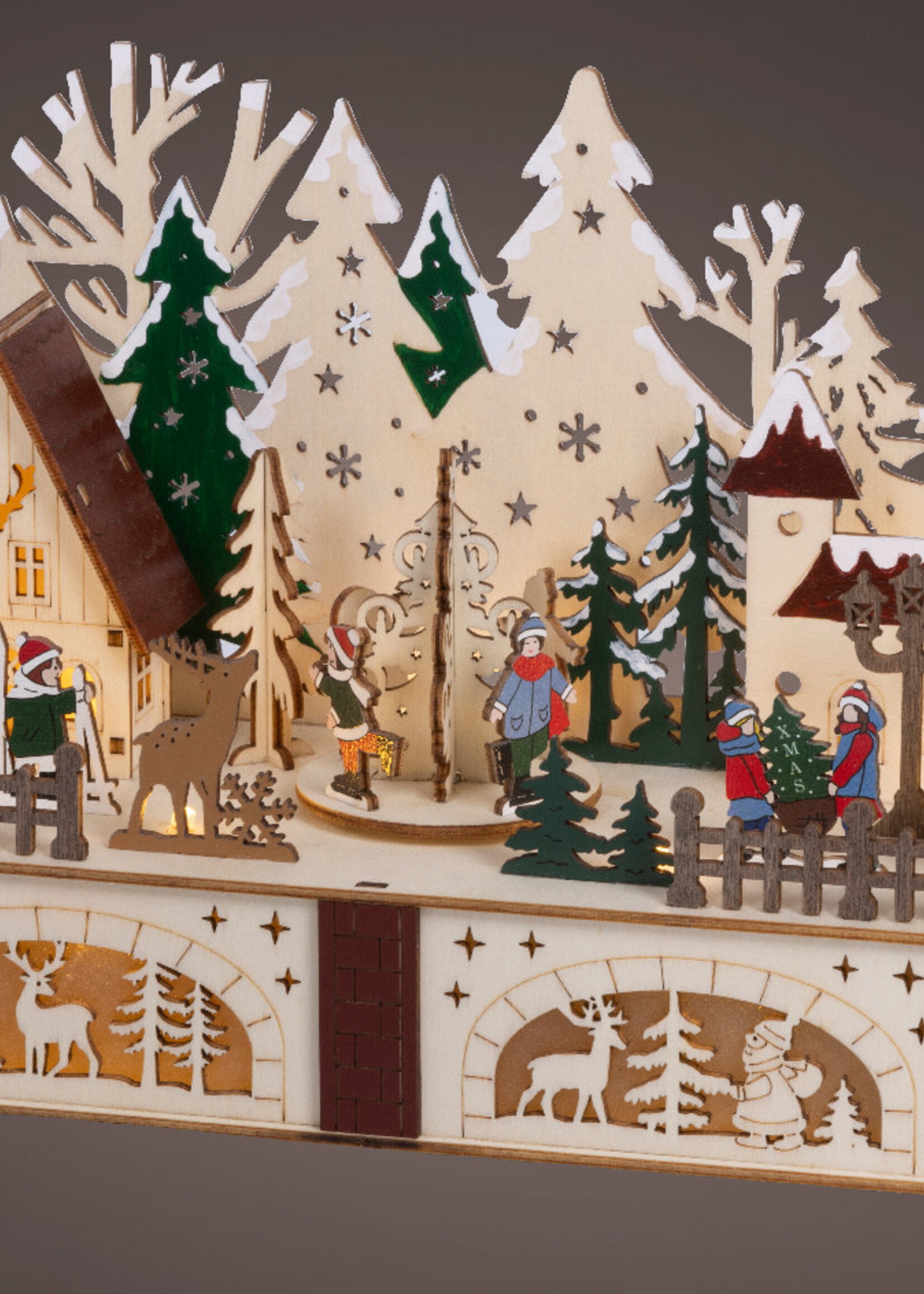 Lumineo Wooden Village Scene