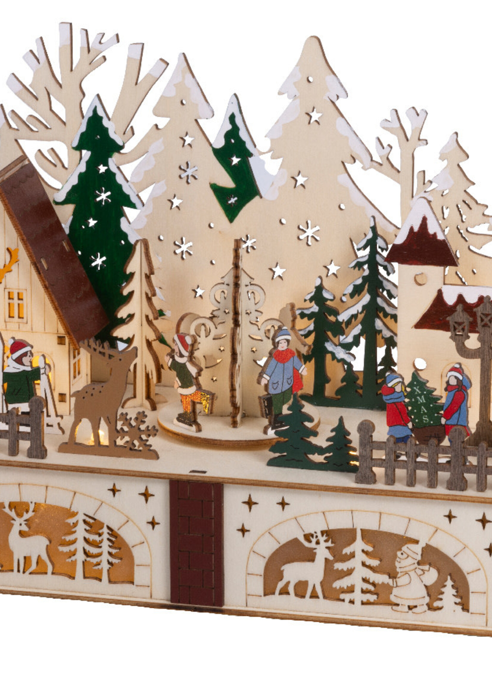 Lumineo Wooden Village Scene