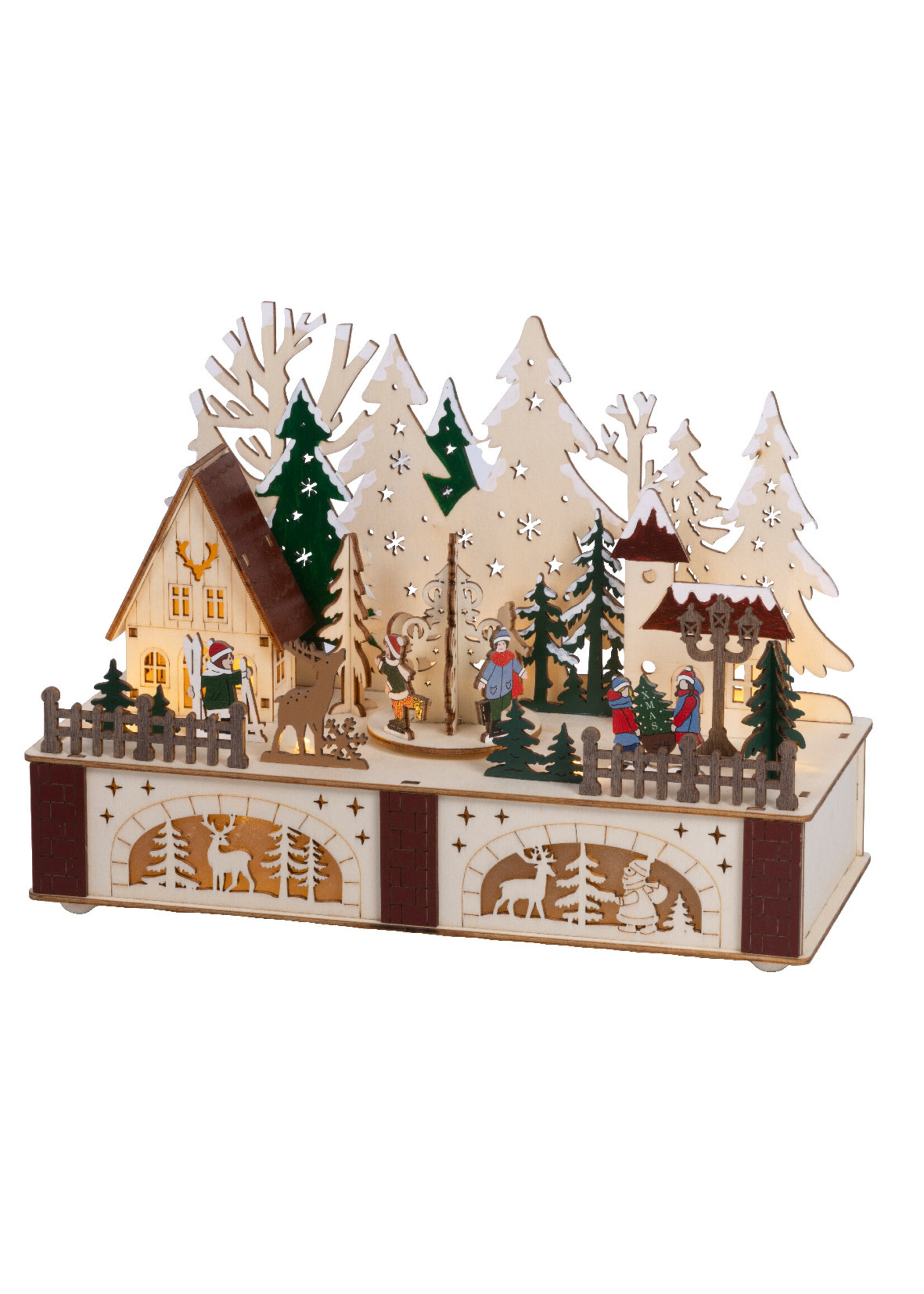 Lumineo Wooden Village Scene