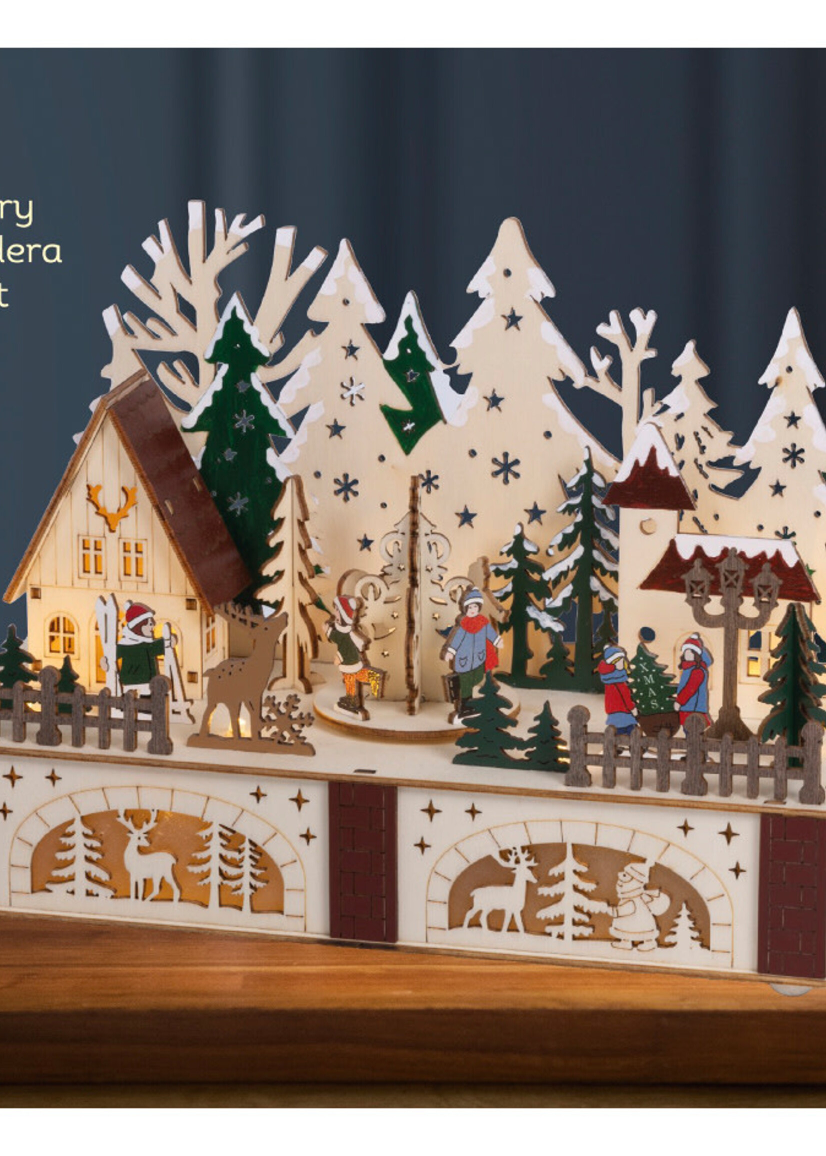 Lumineo Wooden Village Scene