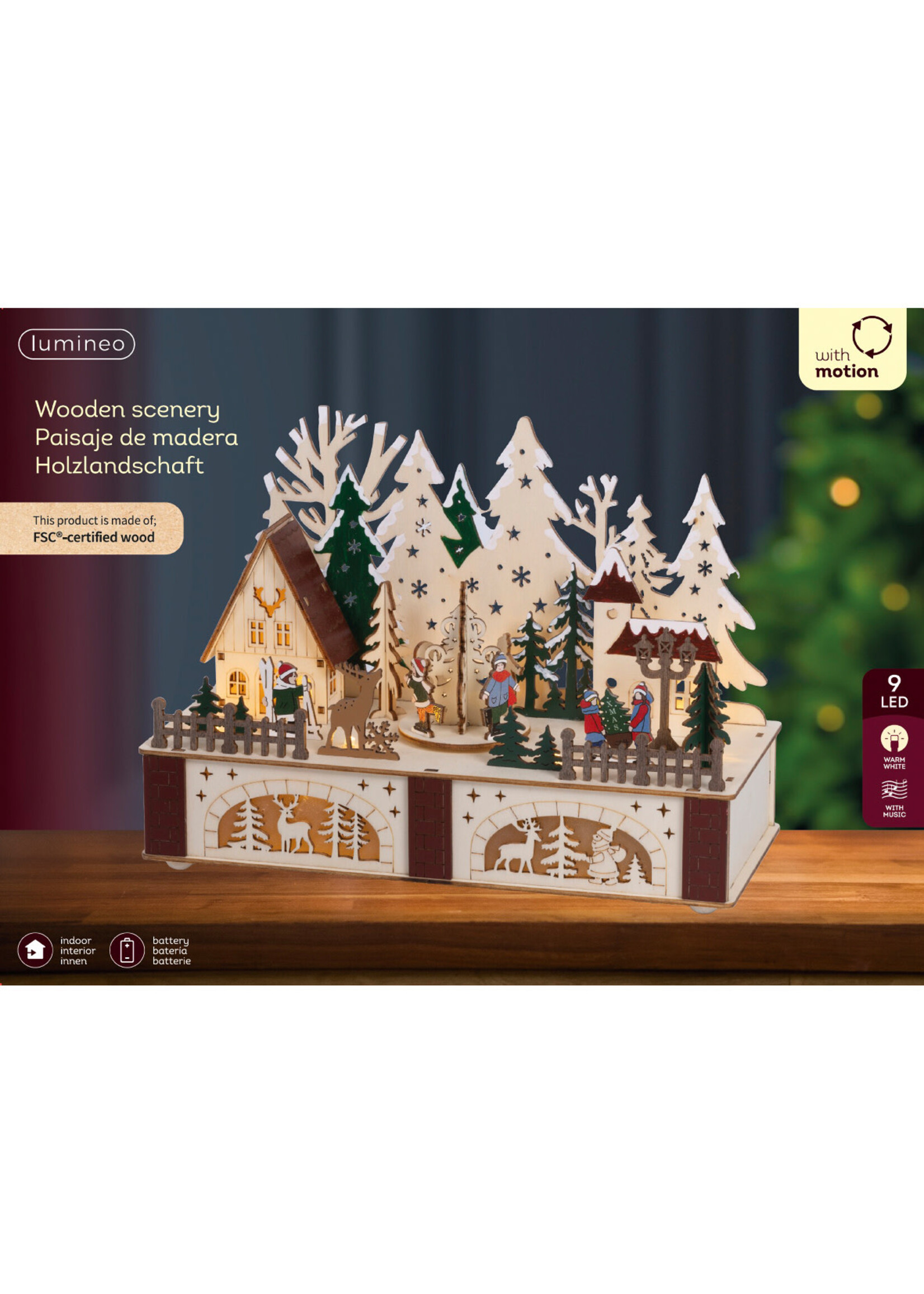 Lumineo Wooden Village Scene