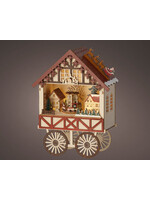 Lumineo Wooden Cart Scene  with motion 27cm
