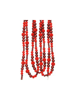 Decoris Red Bead Flocked  Garland  2.4m