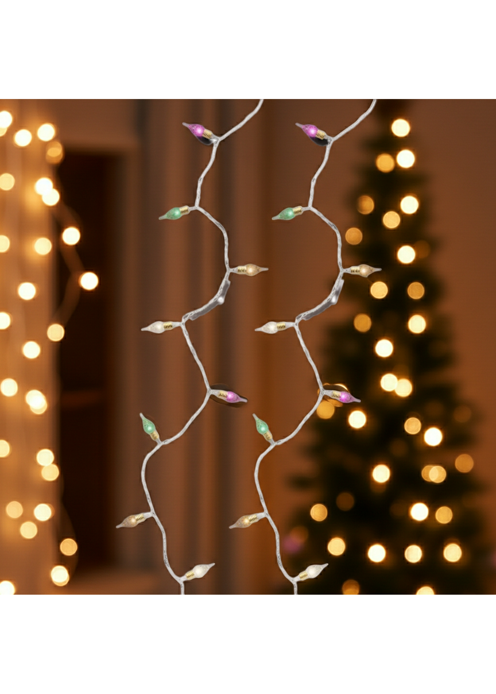 Lumineo Vintage Style Bulb Pastel Colours LED 120 Lights (clear cable) - Indoor