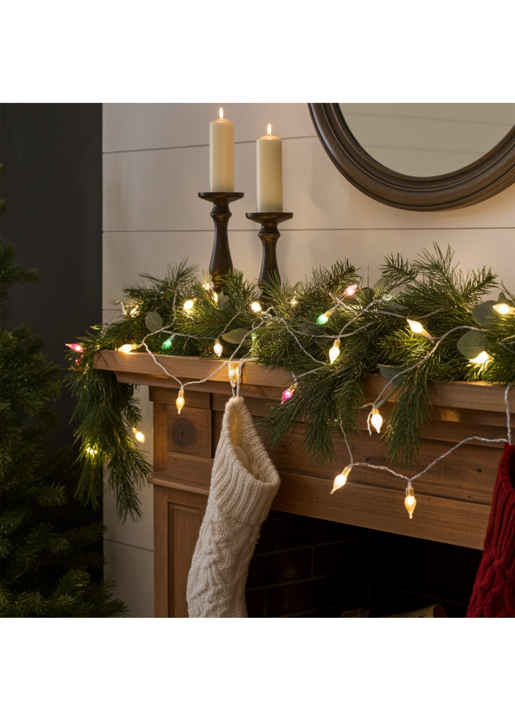 Lumineo Vintage Style Bulb Pastel Colours LED 120 Lights (clear cable) - Indoor