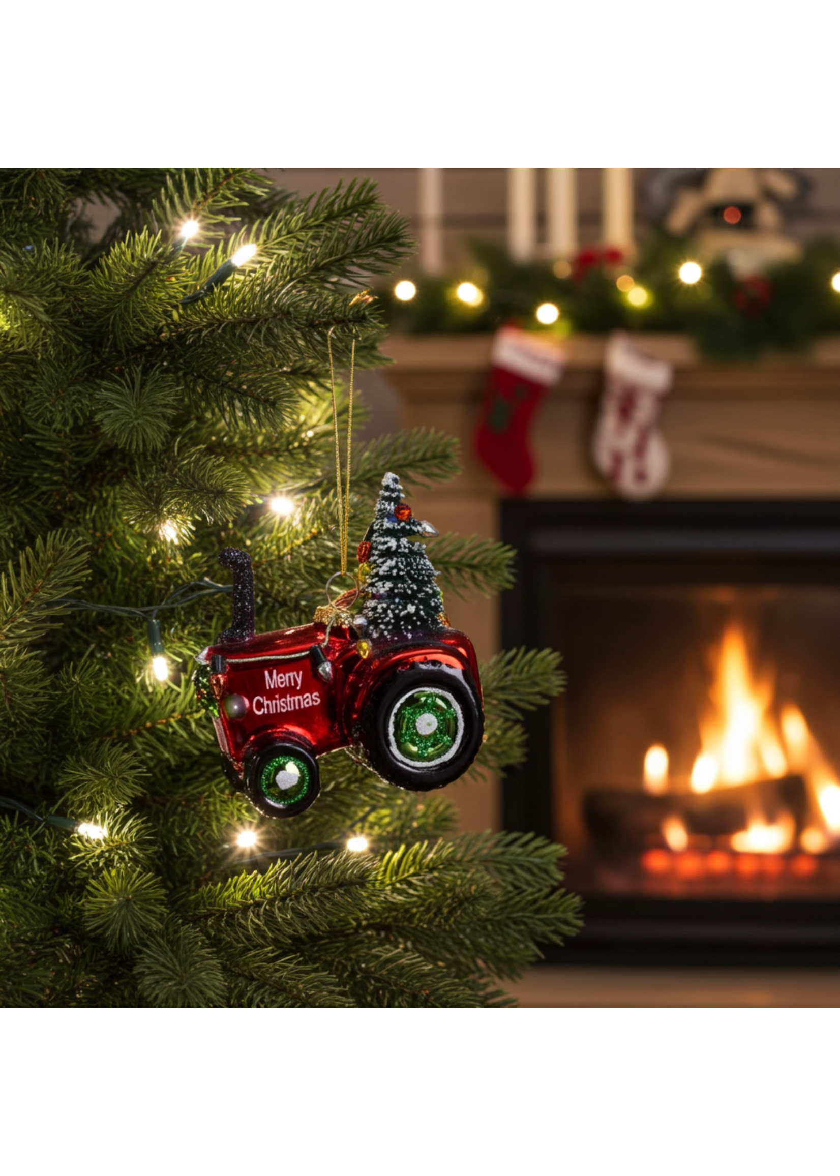 Decoris Red Tractor Bauble