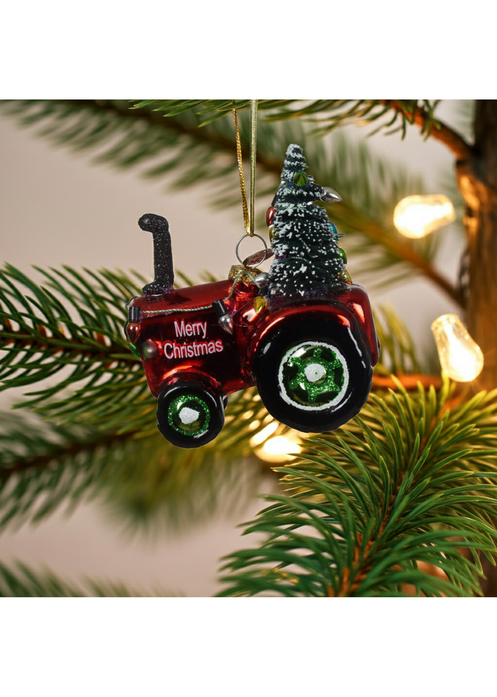Decoris Red Tractor Bauble