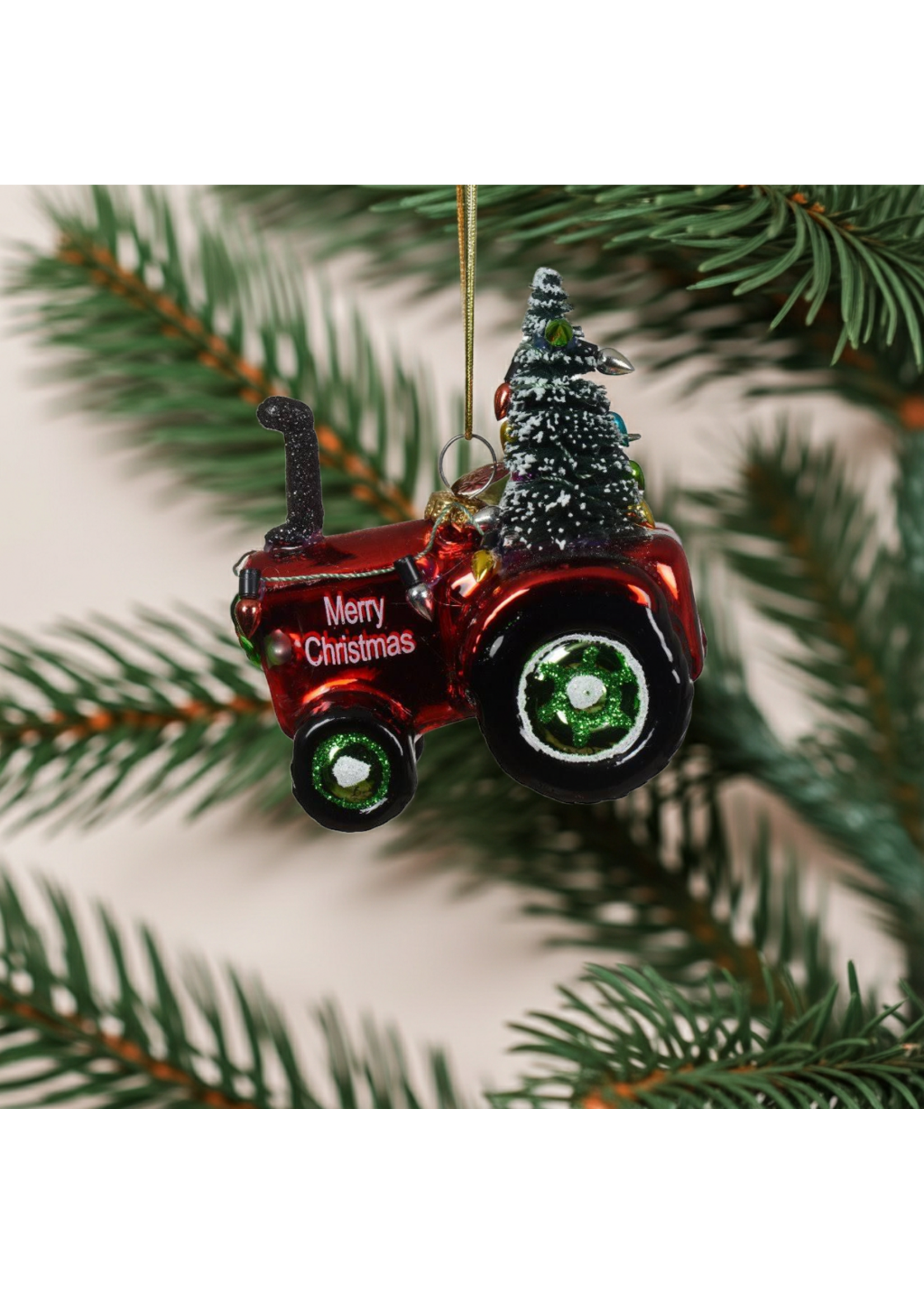 Decoris Red Tractor Bauble
