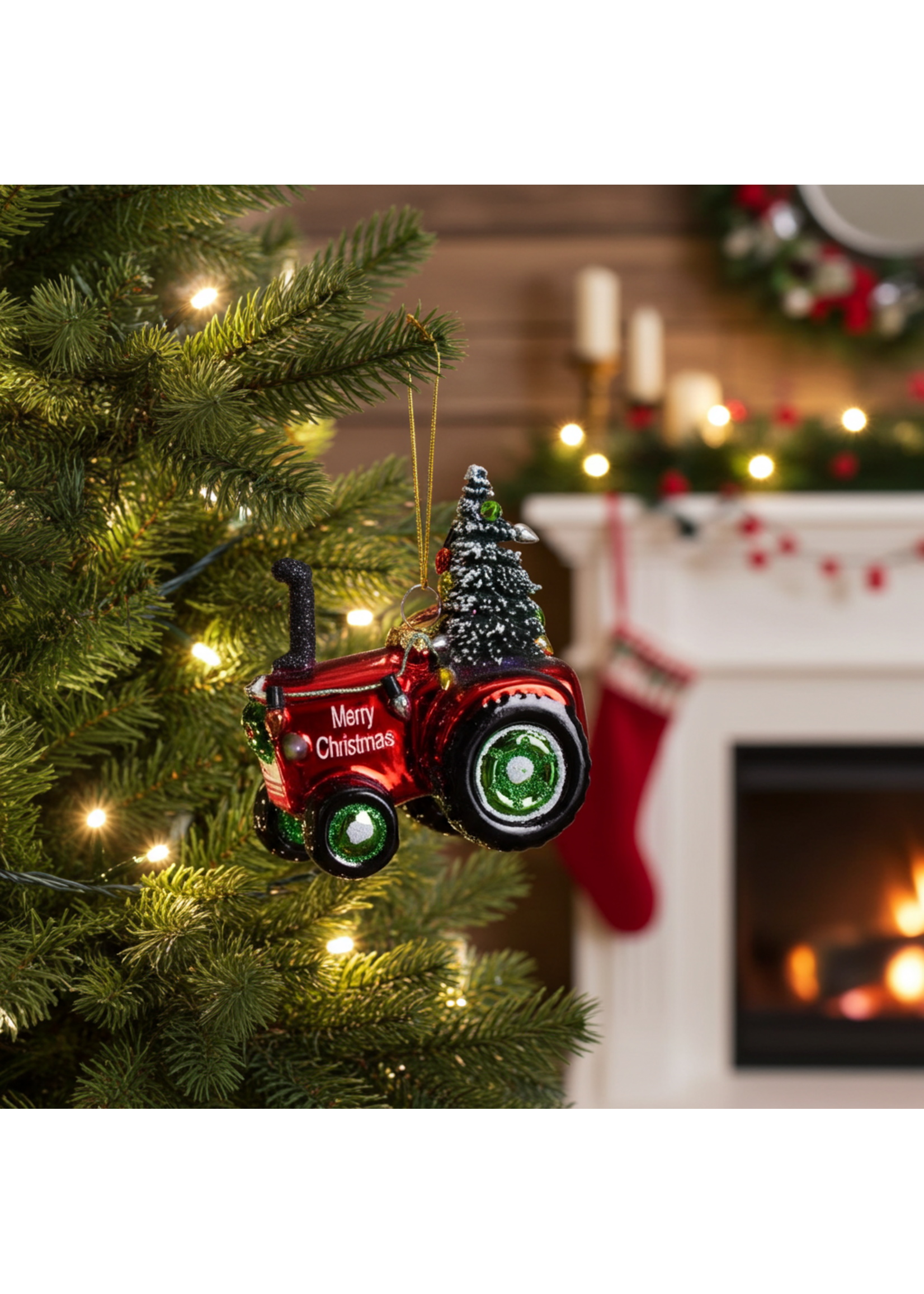 Decoris Red Tractor Bauble