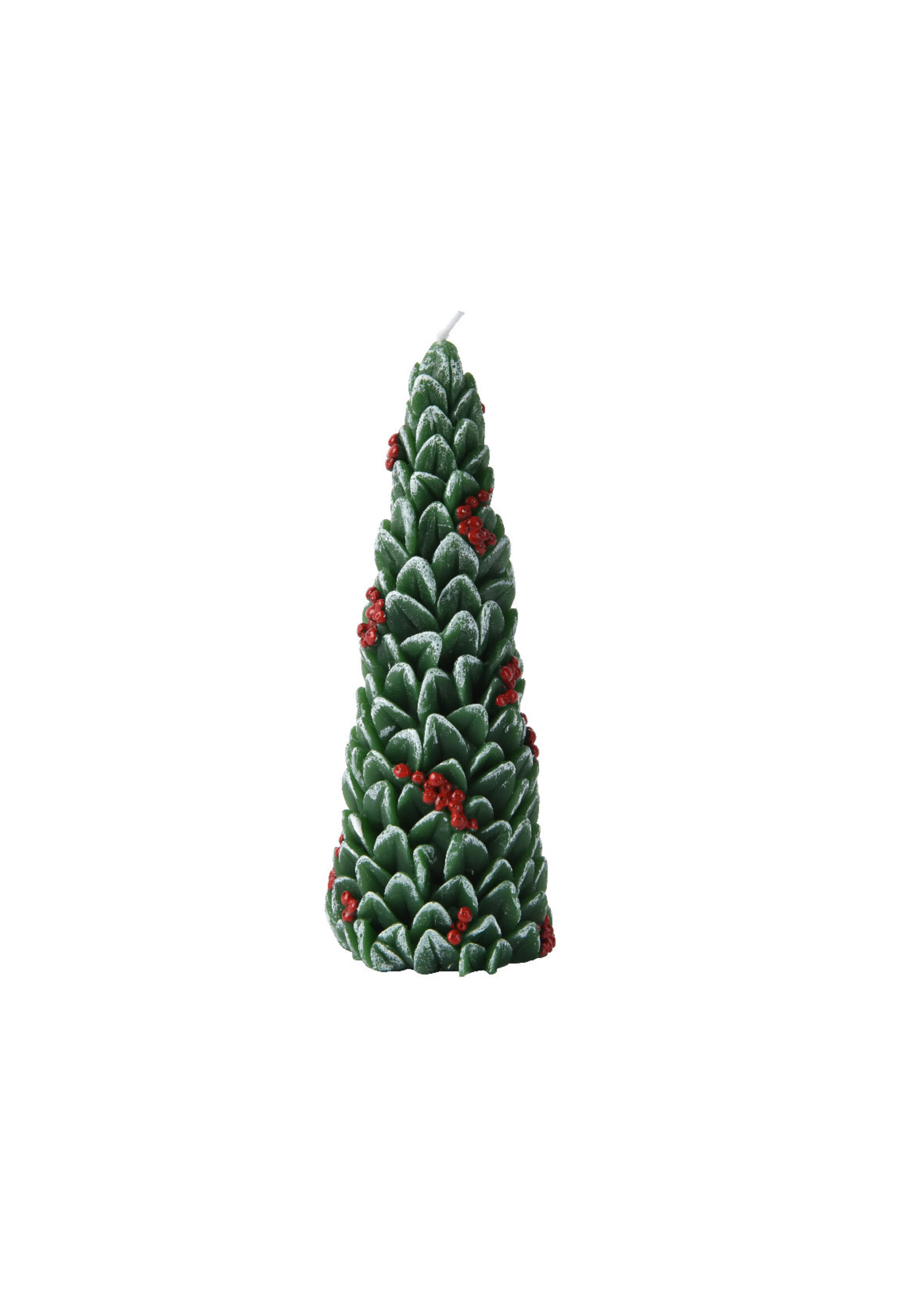 Decoris Christmas Tree Candle With Red Berries 21cm