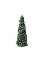 Decoris Christmas Tree Candle With Red Berries 15cm