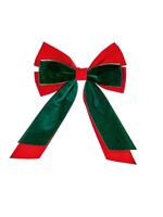 Premier Red & Emerald Green Velour Bow  30cm
