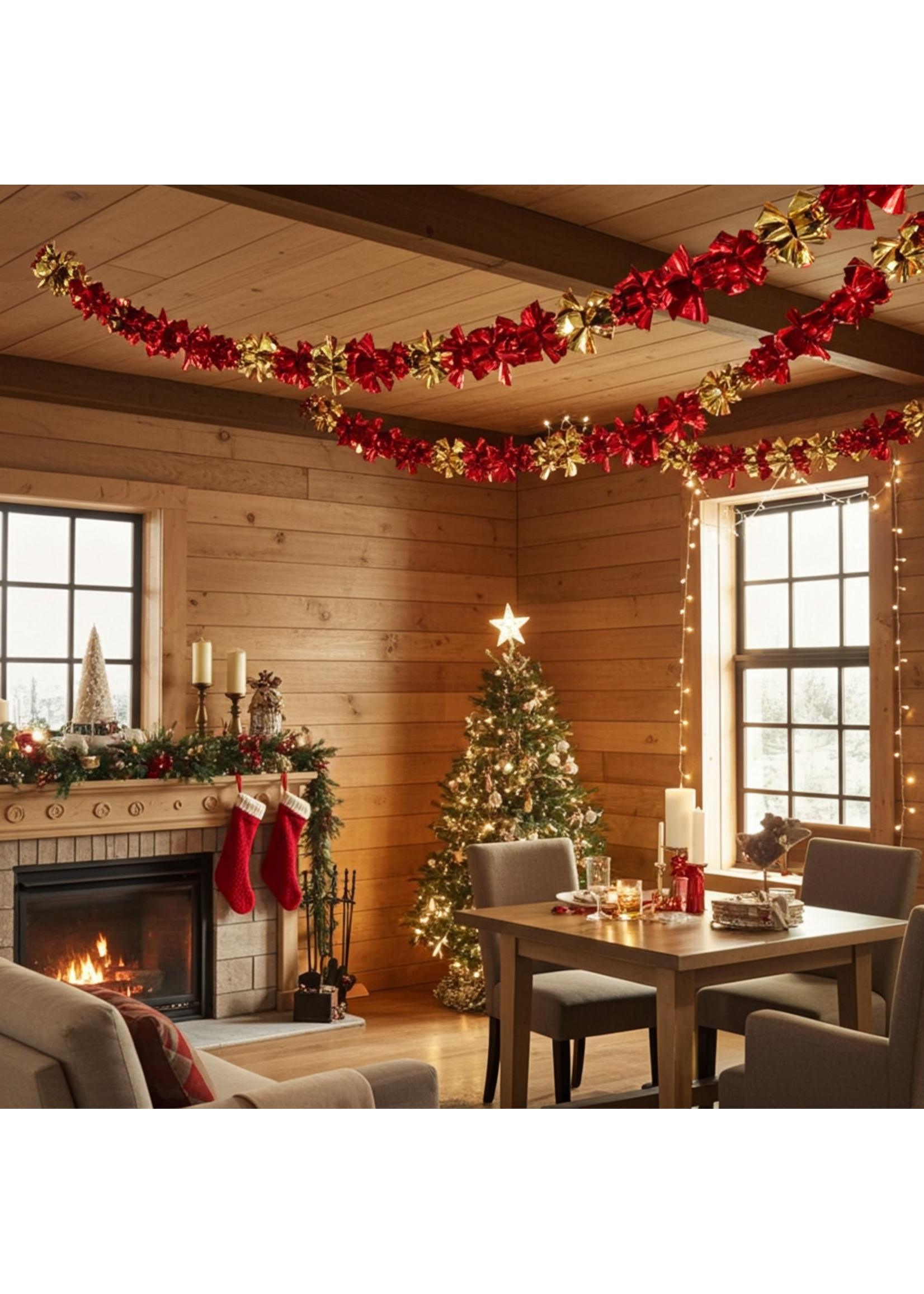 Premier Foil Decoration- Christmas Red and Gold 2.7m x 20 cm Garland