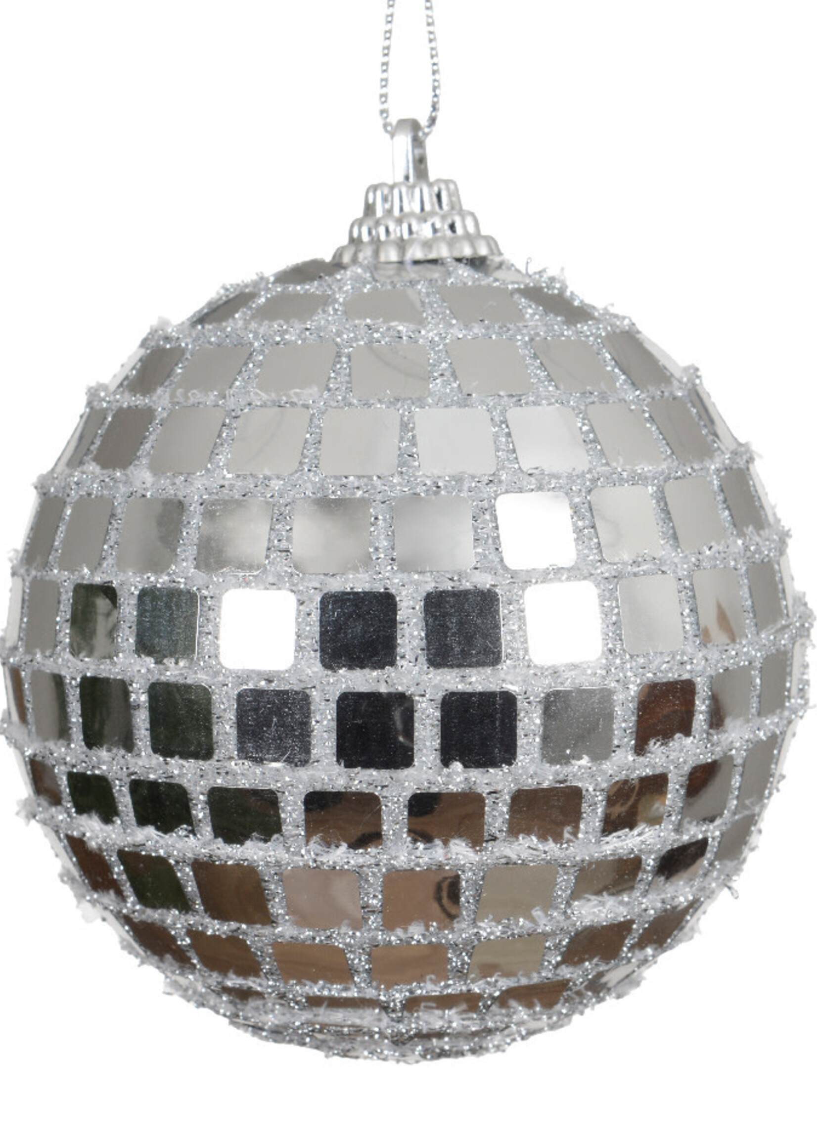 Decoris Disco Mirror Ball Bauble 8cm foam fabric