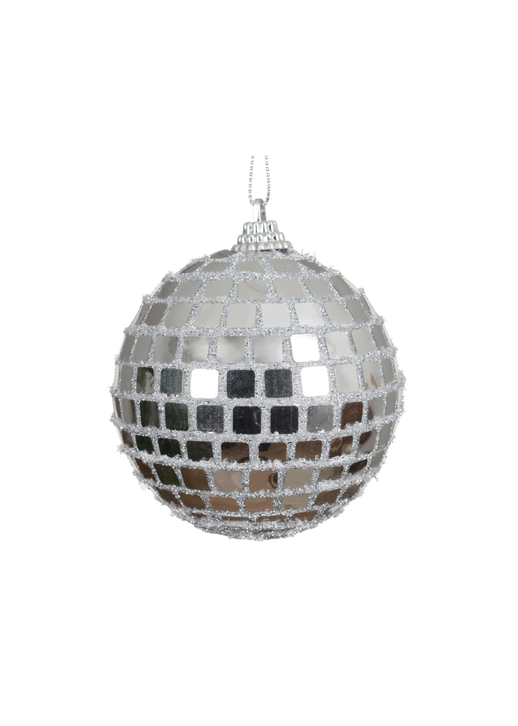 Decoris Disco Mirror Ball Bauble 8cm foam fabric