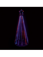 Premier Pyramid Tree Multi Action FlexiBright 1.4m Red/Blue/White