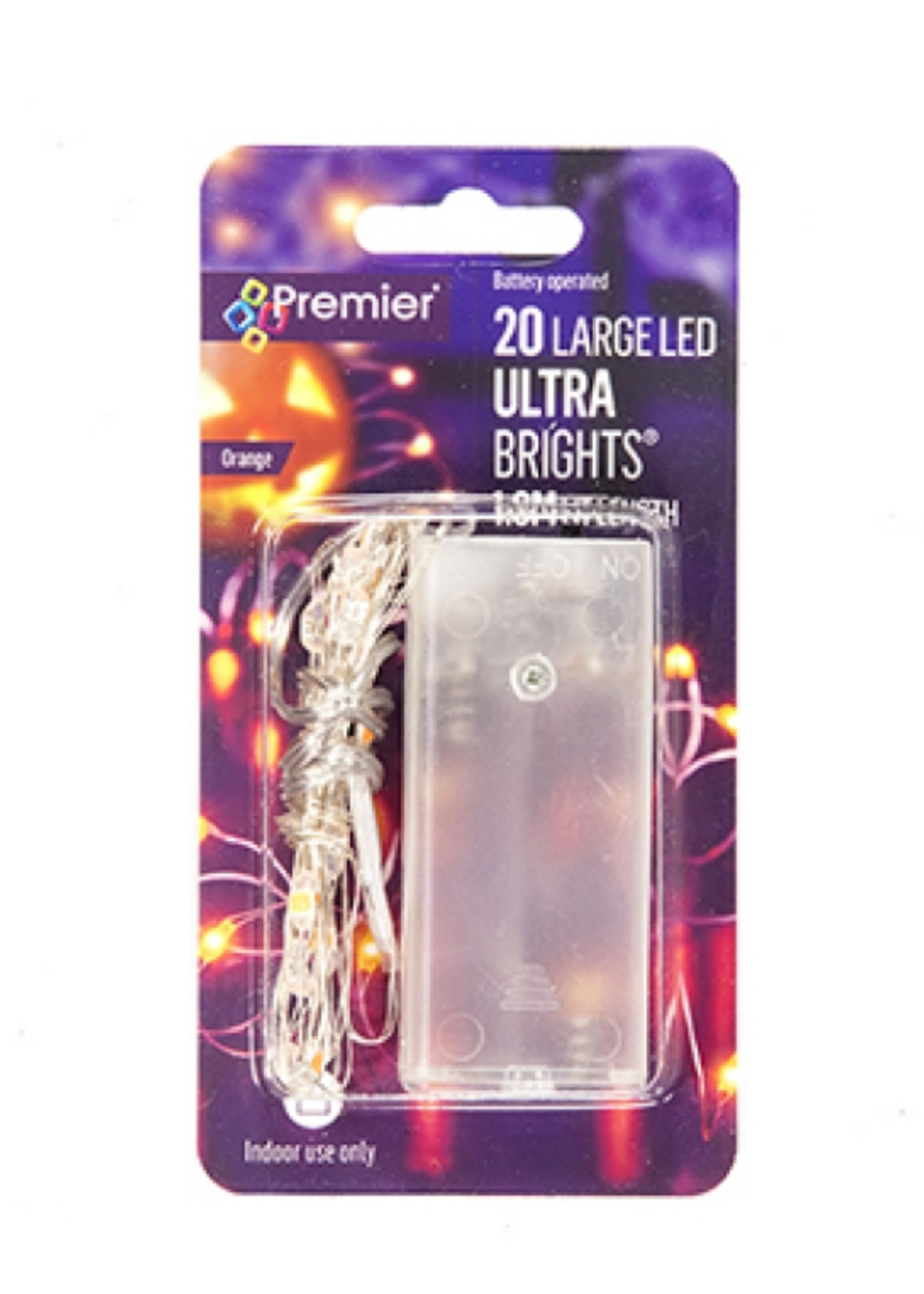 Premier Orange Pin Lights 20 LEDs Battery - Indoor