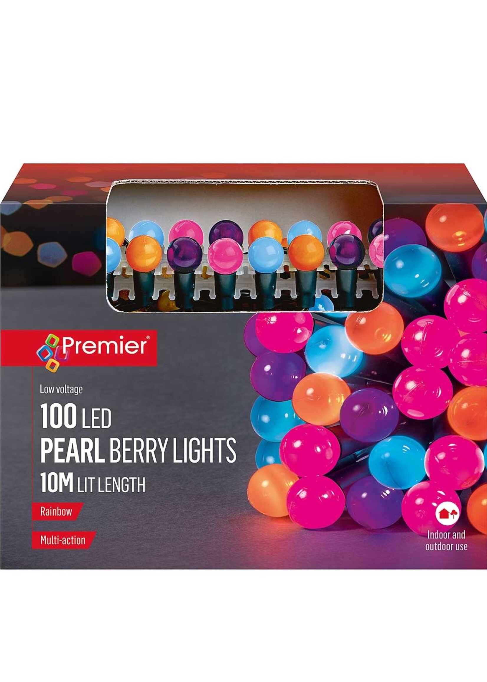 Premier Multi Action Pearl Berry Lights  100 LEDs Rainbow